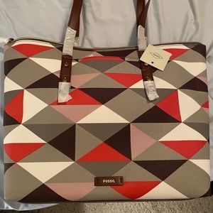 NWT Fossil Jayda tote red multi
